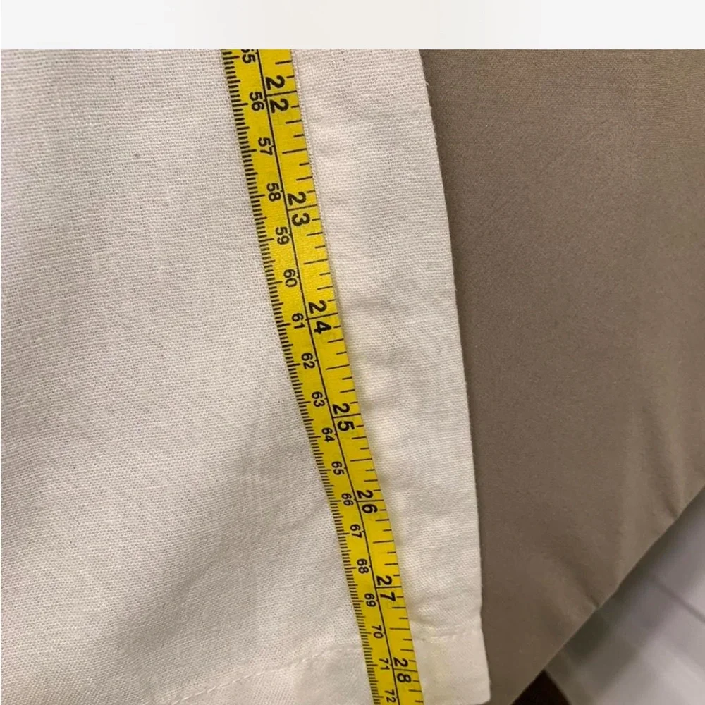 Coastal grandma Zara white Linen Drawstring Relaxed Trousers size L